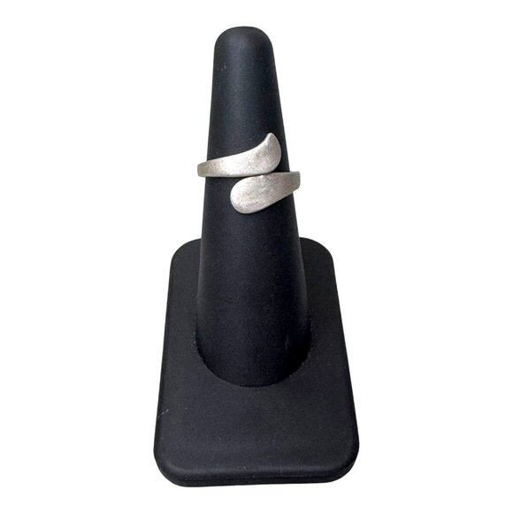 Vintage Sterling Silver Siam Ring Size 5.5 Wrap Wave Modernist Brutalist Boho - Picture 1 of 12